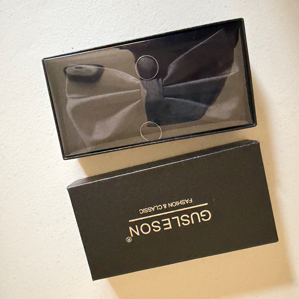 Classic Black Satin Pre-Tied Bow Tie for‎ Formal Events